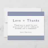 Blauwe foto Collage Birthday Bedankt van elke leef (Achterkant)