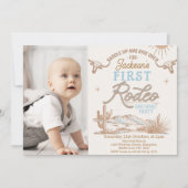  Blauwe Foto Eerste Rodeo 1e Verjaardag Kaart (Voorkant)