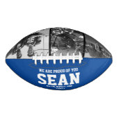 Blauwe Foto Football Keepsake voor papa (Voorkant)