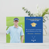 Blauwe foto Golf-klasse van 2022 Afstuderen Aankondiging (Staand voorkant)