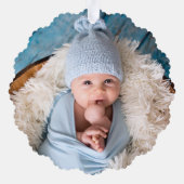 Blauwe foto Hanukkah Menorah Kaarsen Modern Boho Ornament Kaart (Achterkant)