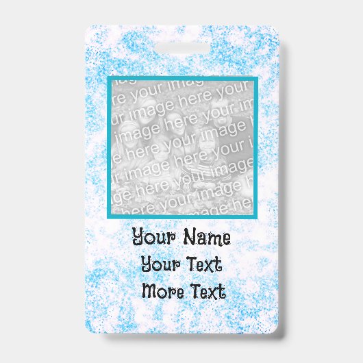 Blauwe foto ID-badge Badge (Voorkant)