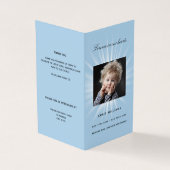 Blauwe foto jongen begrafenisprogramma kaart (Buitenkant)