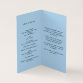 Blauwe foto jongen begrafenisprogramma kaart (Binnen)