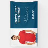 Blauwe foto van Birthday party Spandoek (Verticaal)