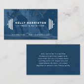 Blauwe foto van de moderne fitnesstrainer visitekaartje (Voorkant / Achterkant)