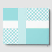 Blauwe foto van geboorte Aankondiging Gingham Foot Gastenboek (Achterkant)