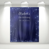 Blauwe foto van glitter op feestdag wandkleed