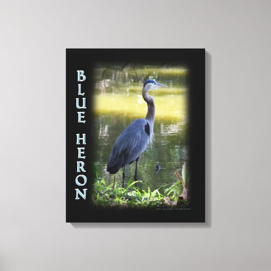 Blauwe foto van Heron Wall Art Canvas Afdruk (Voorkant)