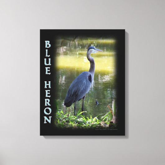Blauwe foto van Heron Wall Art Canvas Afdruk (Voorkant)