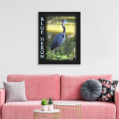 Blauwe foto van Heron Wall Art Canvas Afdruk (Insitu (Woonkamer))