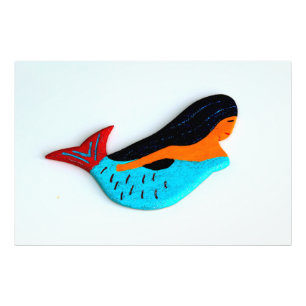 blauwe foto van zeemeermin foto afdruk