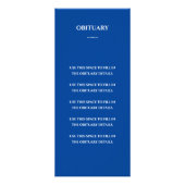 Blauwe foto viering van Life Memorial Program Reclamekaart (Achterkant)