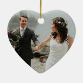 Blauwe foto voor eerste kerstfeest keramisch ornament (Achterkant)