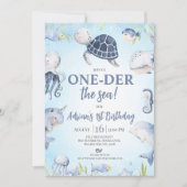 Blauwe Foto Zee Schildpad One-der Het Zee 1e Verja Kaart (Voorkant)