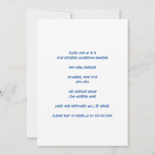 Blauwe fotocollage gepersonaliseerd verjaardagsfee kaart (Achterkant)