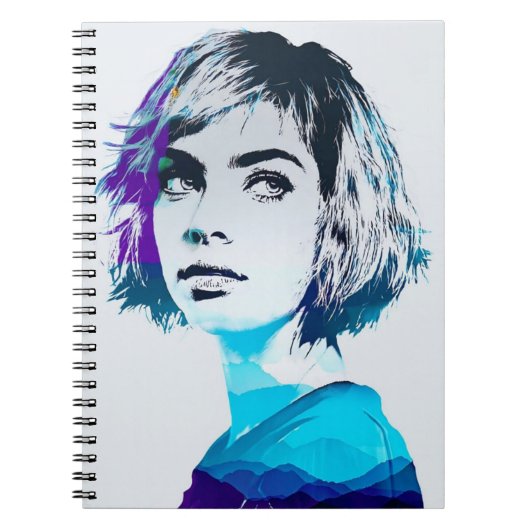 Blauwe Fotodame | Notitieboek Journal (Voorkant)