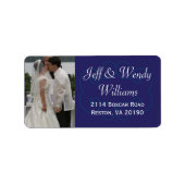 Blauwe fotolabels etiket (Voorkant)