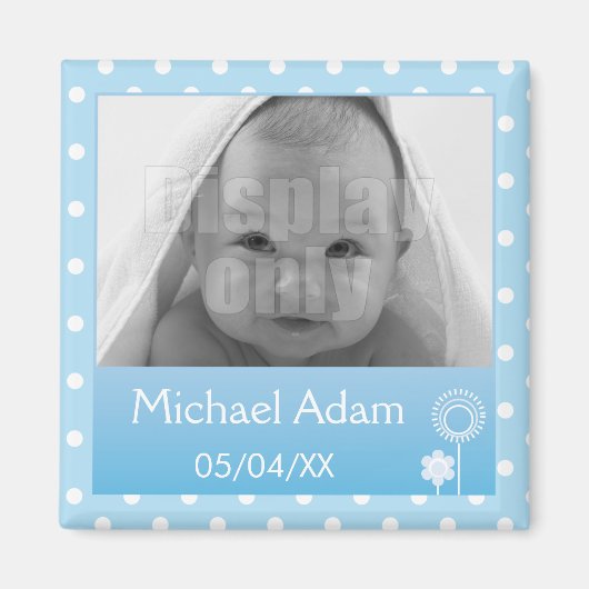 Blauwe fotomagneet magneet (Voorkant)