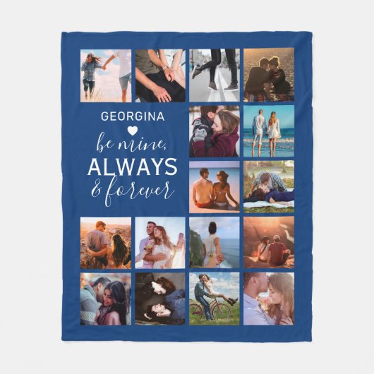 Blauwe foto's altijd en voor altijd fleece deken (Voorkant)