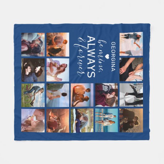 Blauwe foto's altijd en voor altijd fleece deken (Voorkant (Horizontaal))