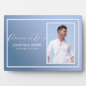 Blauwe fototafel-herdenking fotoplaat (voorkant)