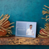 Blauwe fototafel-herdenkingsplaque fotoplaat (Zijkant)