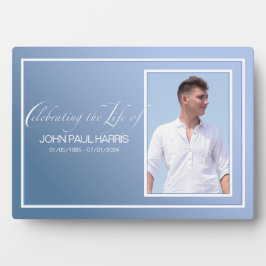 Blauwe Fototafel Memorial Fotoplaat