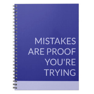 Blauwe fouten zijn het bewijs dat je het probeert notitieboek