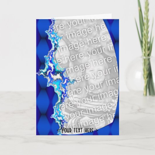 Blauwe fractal Groeten Kaart (Voorkant)