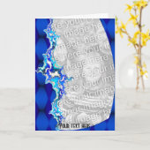 Blauwe fractal Groeten Kaart (Gele Bloem)