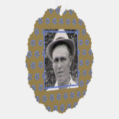 Blauwe Fractal Sterren op Gouden Kleur | Voorouder Ornament Kaart (Rechts)