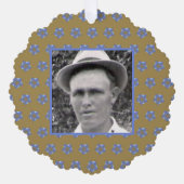 Blauwe Fractal Sterren op Gouden Kleur | Voorouder Ornament Kaart (Voorkant)