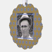 Blauwe Fractal Sterren op Gouden Kleur | Voorouder Ornament Kaart (Links)