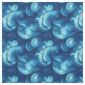 Blauwe fractale golven stof (Swatch)