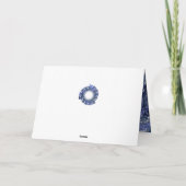 Blauwe Fractale Kunst Cirkel Frame Zalig Vaderdag Kaart (Achterkant)