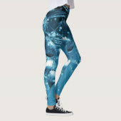 Blauwe fractale reflecterende waterdruppelLeggings Leggings (Rechts)