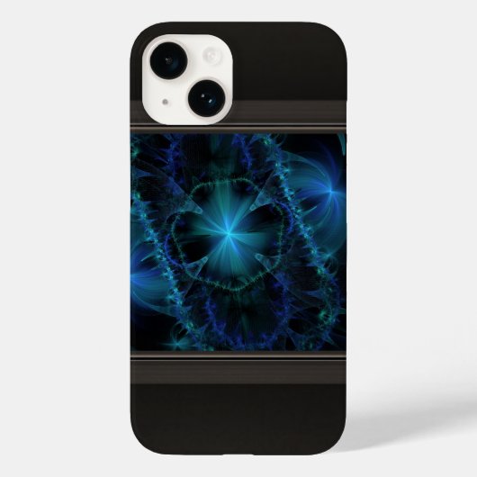 Blauwe Fractale Ruimte Case-Mate iPhone Case (Achterkant)
