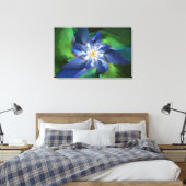 Blauwe fractale ventilator canvas afdruk (Insitu (Slaapkamer))