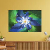 Blauwe fractale ventilator canvas afdruk (Insitu (Woonkamer))