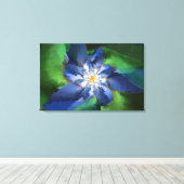 Blauwe fractale ventilator canvas afdruk (Insitu (Houten vloer))