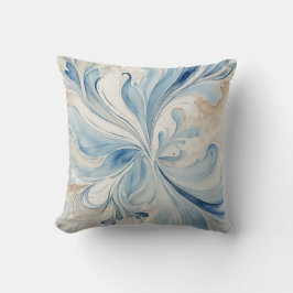 Blauwe fractals kussen