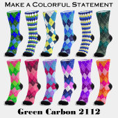 Blauwe framboos, roze en witte argyle sokken