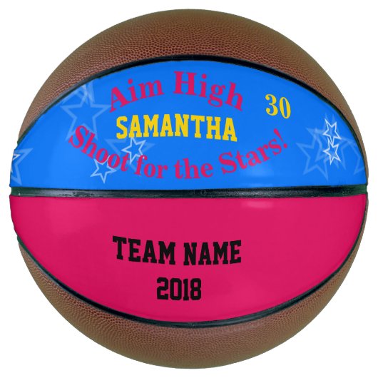Blauwe frambozen Persoonlijke benaming Stars Baske Basketbal (Voorkant)