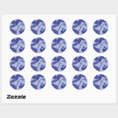 blauwe frambozen ronde sticker (Vel)