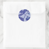 blauwe frambozen ronde sticker (Tas)