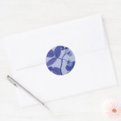 blauwe frambozen ronde sticker (Envelop)