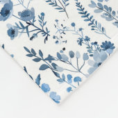 Blauwe Franse bloemen Fleece Deken (Hoek)