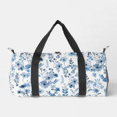 Blauwe Franse bloemen Plunjezak (Voorkant)