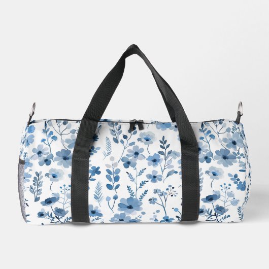 Blauwe Franse bloemen Plunjezak (Achterkant)